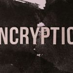 Czarno-biała abstrakcja z wyeksponowanym słowem ENCRYPTION